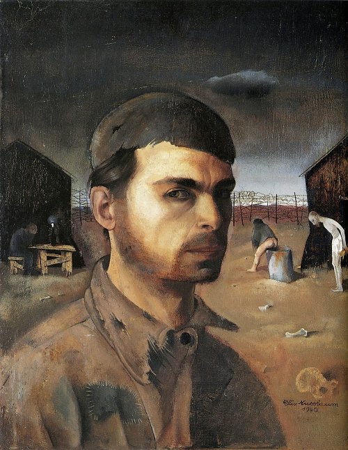 Felix Nussbaum Selbstportrait im Camp Wandbild