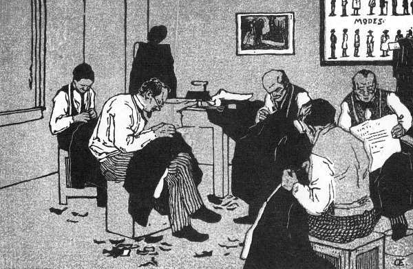 Emil Orlik Schneiderwerkstatt bei Orlik in Prag Wandbild