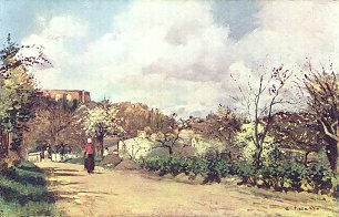 Camille Pissarro Blick auf Louveciennes Wandbild