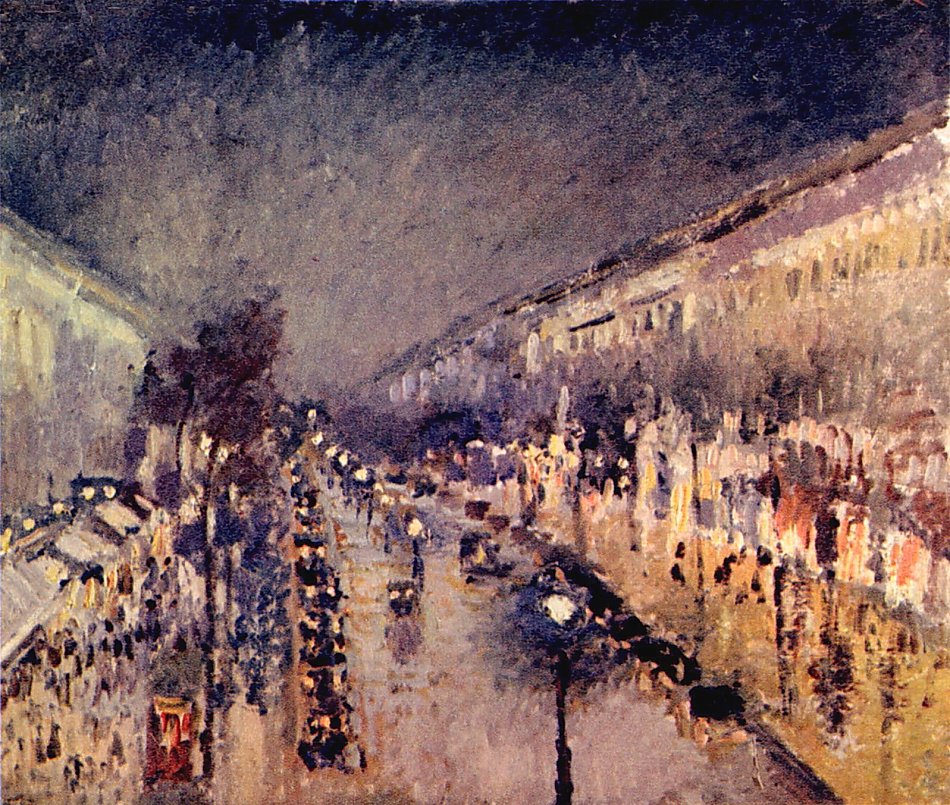 Camille Pissarro Boulevard Montmartre in der Nacht Wandbild kaufen