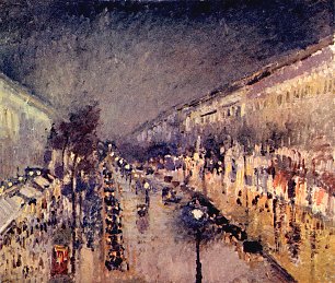 Camille Pissarro Boulevard Montmartre in der Nacht Wandbild