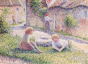 Camille Pissarro Kinder auf einem Bauernhof Wandbild