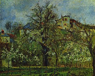 Camille Pissarro Obstgarten mit bluehenden Baeumen Wandbild