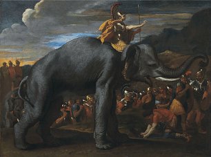 Nicolas Poussin Hannibal traversant les Alpes a dos d'elephant Wandbild
