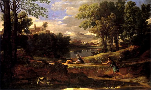 Nicolas Poussin Landscape with a man killed by a snake Wandbild