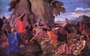 Nicolas Poussin Moses Striking Water from the Rock Wandbild