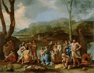 Nicolas Poussin Saint John Baptizing in the River Jordan Wandbild