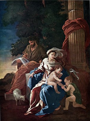 Nicolas Poussin Sainte Famille avec st Jean Baptiste Wandbild