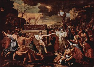 Nicolas Poussin The Adoration of the Golden Calf Wandbild