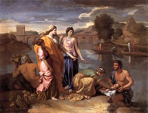 Nicolas Poussin finding of moses Wandbild