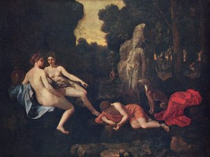 Nicolas Poussin narcissus and echo Wandbild