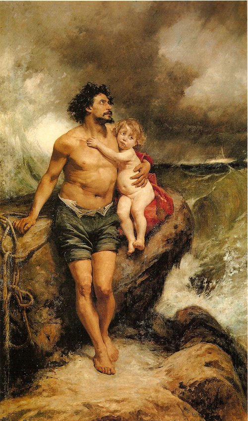 Francisco Pradilla y Ortiz Survivors of the shipwreck Wandbild