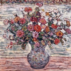 Maurice-Prendergast-Flower-in-a-Vase-Zinnias