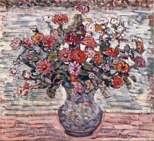 Maurice Prendergast Flower in a Vase Zinnias Wandbild