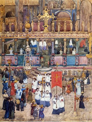 Maurice Prendergast easter procession st mark s Wandbild