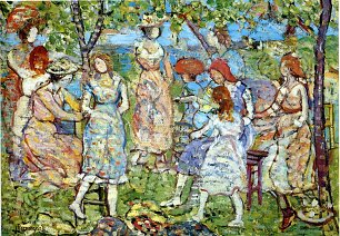 Maurice Prendergast girls in the park Wandbild