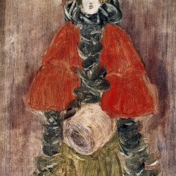 Maurice-Prendergast-lady-with-red-cape-and-muff