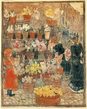 Maurice Prendergast roma flower stall Wandbild