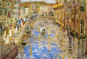 Maurice Prendergast venetian canal scene Wandbild