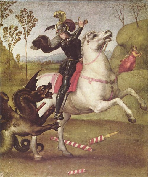 Raffael Georg im Kampf mit dem Drachen Wandbild