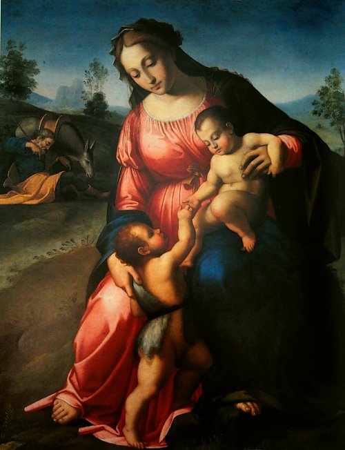 Raffael Italian Holy Family with St John Wandbild