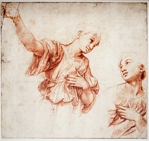 Raffael Study for Two Angels Wandbild