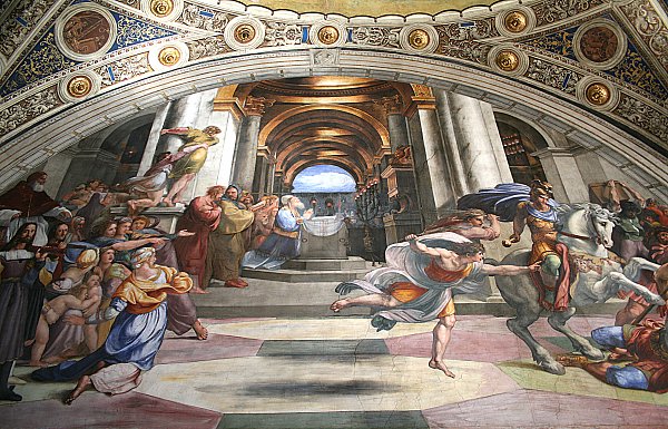 Raffael The Expulsion of Heliodorus from the Temple Wandbild