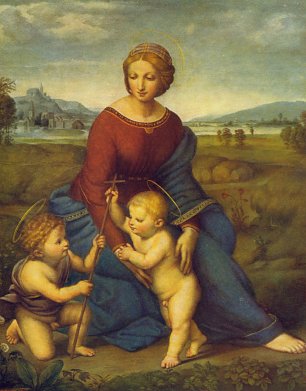Raffael madonna gruenen Wandbild