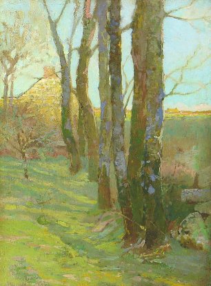 Odilon Redon Arbre et maisons Wandbild