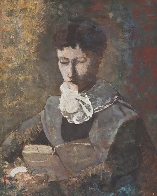 Odilon Redon Camille Redon Reading Wandbild