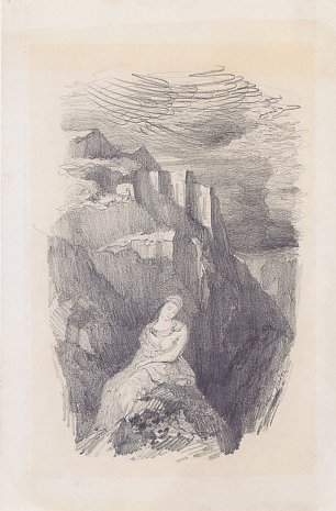 Odilon Redon Femme dans un paysage montagneux Wandbild