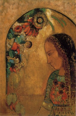 Odilon Redon Lady of the Flowers Wandbild