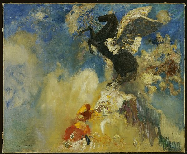 Odilon Redon black pegasus Wandbild