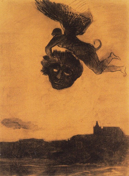 Odilon Redon devil take a head in the air 1876 Wandbild