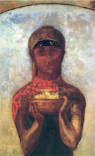 Odilon Redon the cup of mystery Wandbild