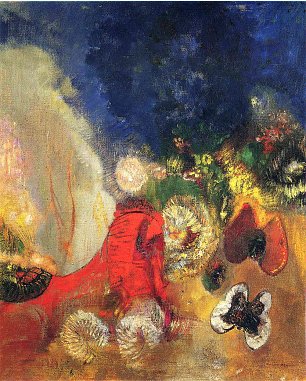 Odilon Redon the red sphinx Wandbild