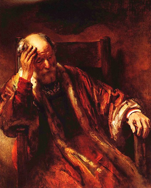 Rembrandt van Rijn Alter Mann im Lehnstuhl 2 Wandbild