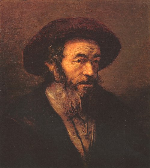 Rembrandt van Rijn Alter Mann mit Pelzkappe Wandbild