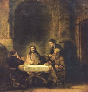 Rembrandt van Rijn Christus in Emmaus 1 Wandbild