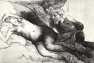 Rembrandt van Rijn Jupiter und Antiope 1 Wandbild