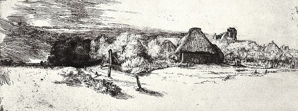 Rembrandt van Rijn Landschaft mit Turm
