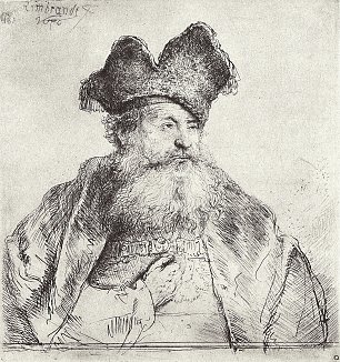 Rembrandt van Rijn Portrait eines Greises 3 Wandbild