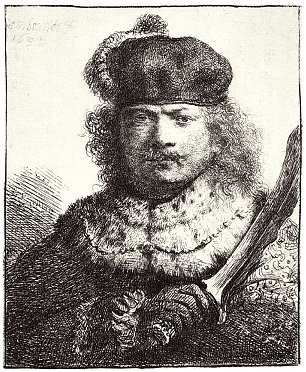 Rembrandt van Rijn SelbstPortrait 23 Wandbild