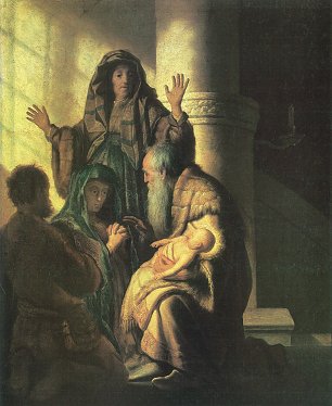 Rembrandt van Rijn Simeon im Tempel 1 Wandbild