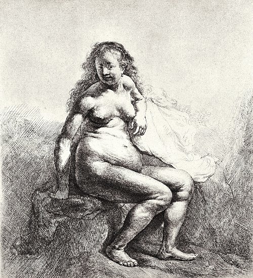 Rembrandt van Rijn Weiblicher Akt 2 Wandbild