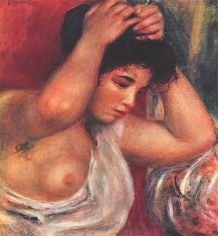 Auguste Renoir Junge Frau beim Frisieren Wandbild