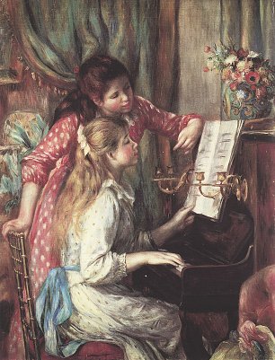 Auguste Renoir Junge Maedchen am Klavier 3 Wandbild