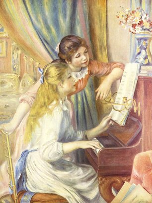 Auguste Renoir Junge Maedchen am Klavier Wandbild