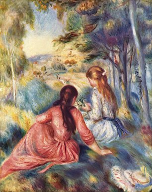 Auguste Renoir Junge Maedchen auf der Wiese Wandbild