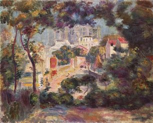 Auguste Renoir Landschaft mit Ansicht von Sacre Coeur Wandbild